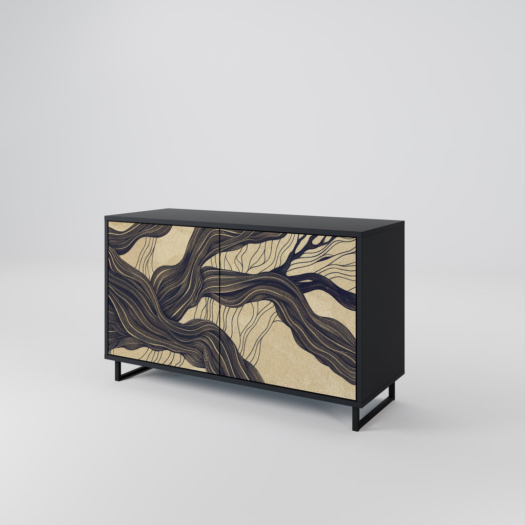 UNIFIED FRAGMENTS 2-Door Sideboard in Black Finish