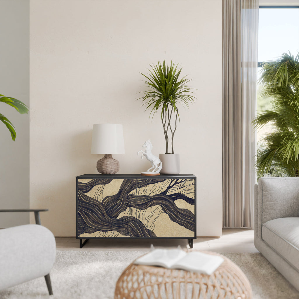 UNIFIED FRAGMENTS 2-Door Sideboard in Black Finish