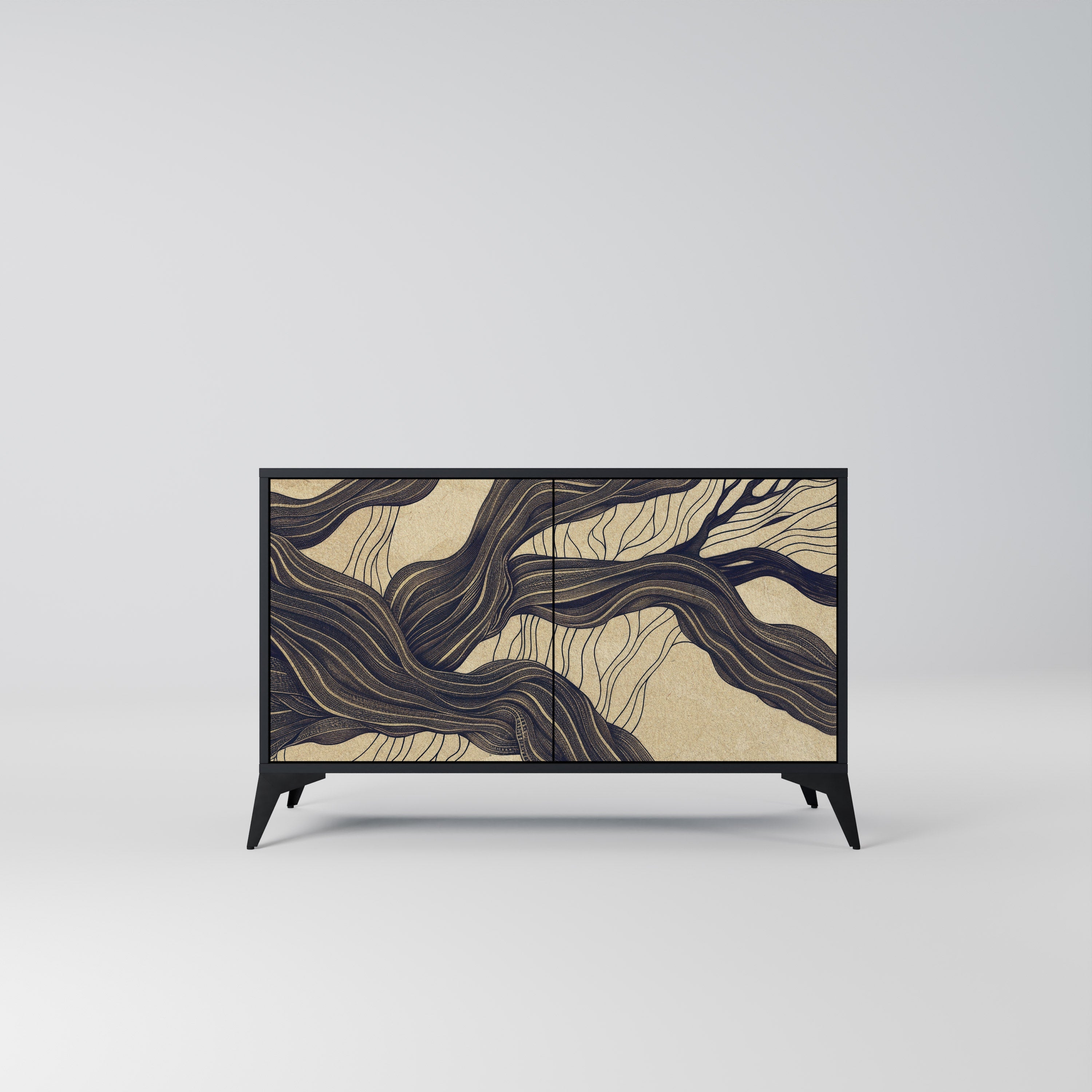 UNIFIED FRAGMENTS Sideboard mit 2 Türen in Schwarz