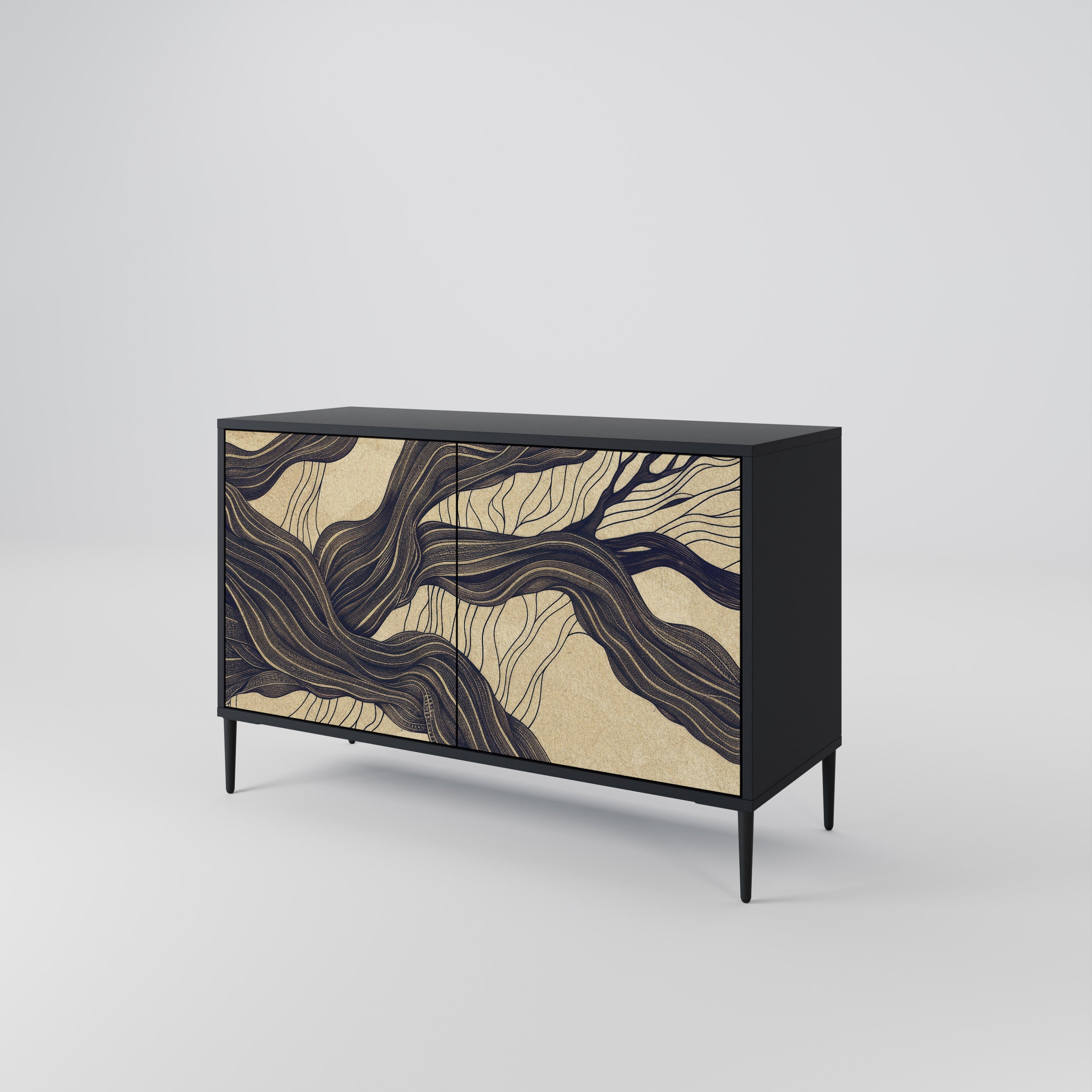 UNIFIED FRAGMENTS Sideboard mit 2 Türen in Schwarz