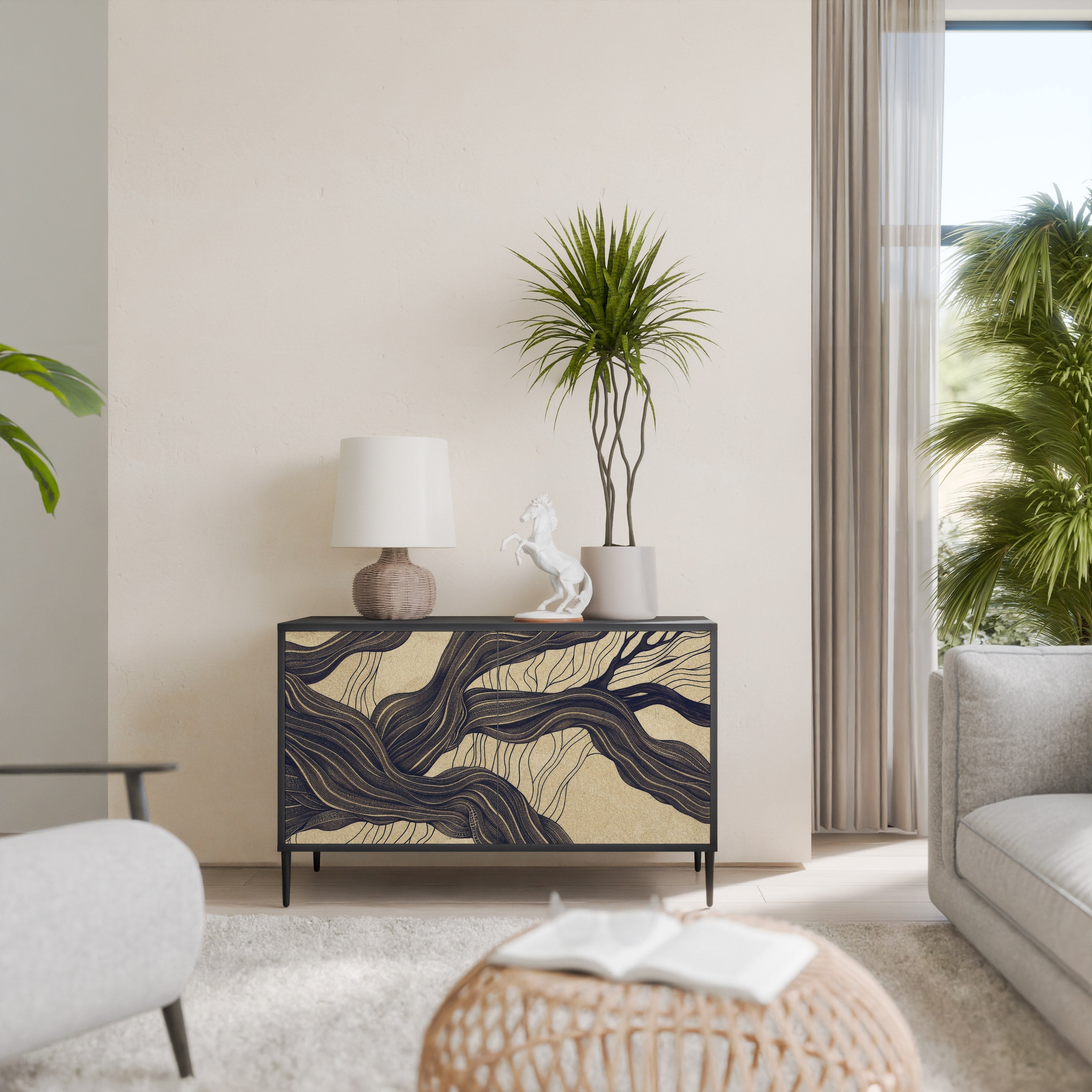 UNIFIED FRAGMENTS Sideboard mit 2 Türen in Schwarz