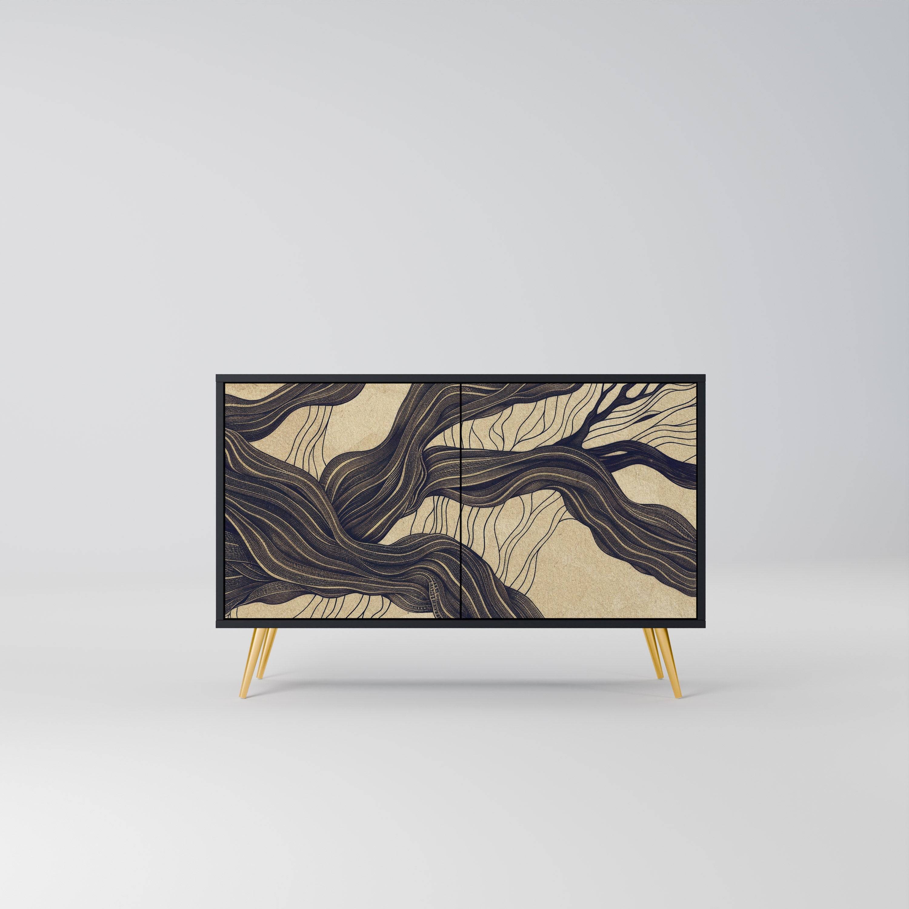 UNIFIED FRAGMENTS Sideboard mit 2 Türen in Schwarz