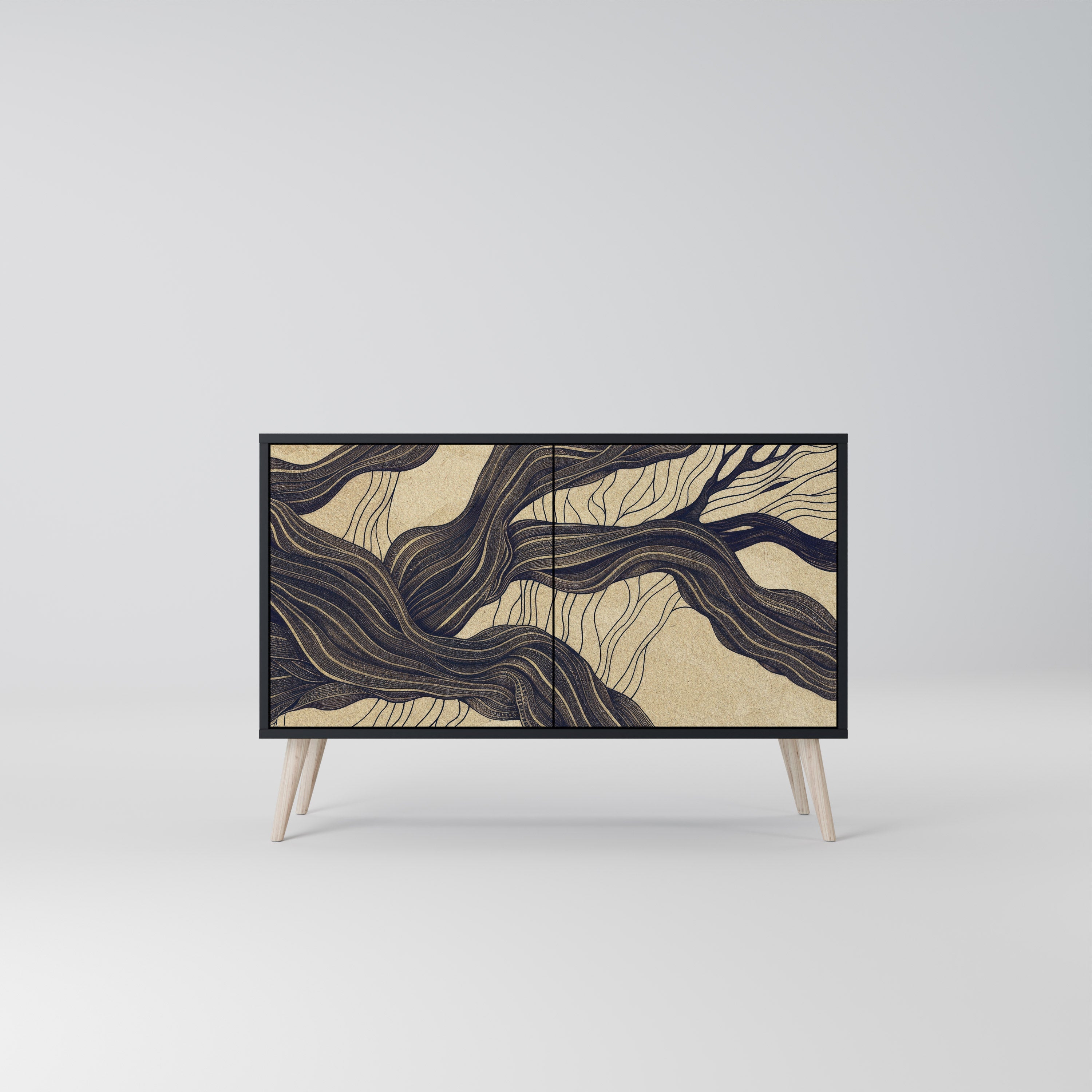 UNIFIED FRAGMENTS Sideboard mit 2 Türen in Schwarz