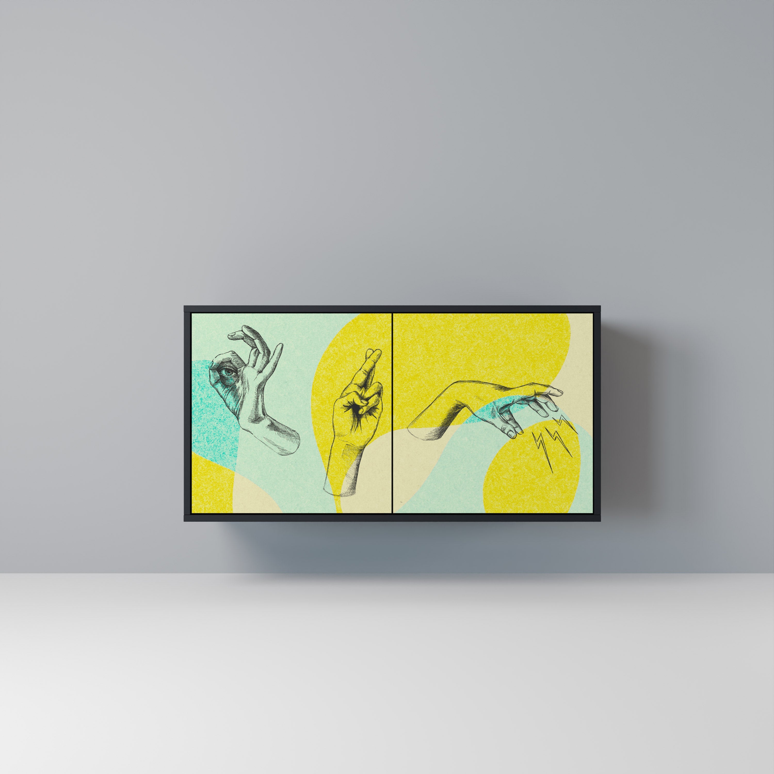 BODY LANGUAGE Sideboard mit 2 Türen in Schwarz