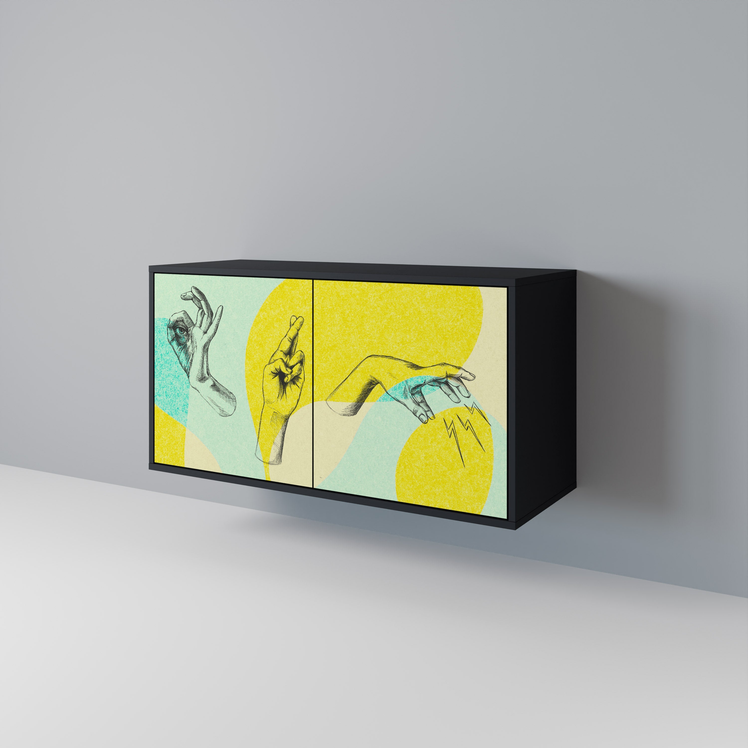 BODY LANGUAGE Sideboard mit 2 Türen in Schwarz