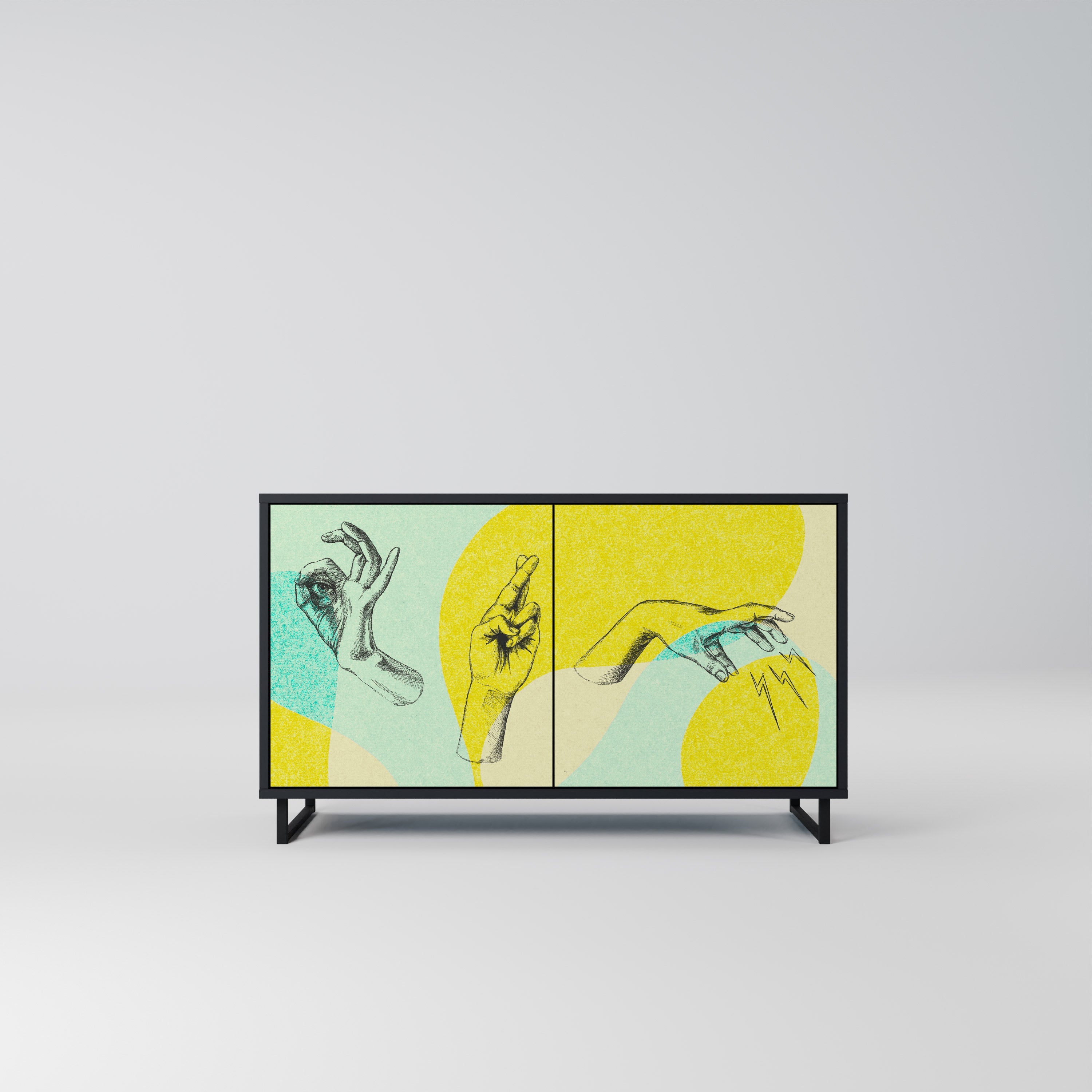 BODY LANGUAGE Sideboard mit 2 Türen in Schwarz