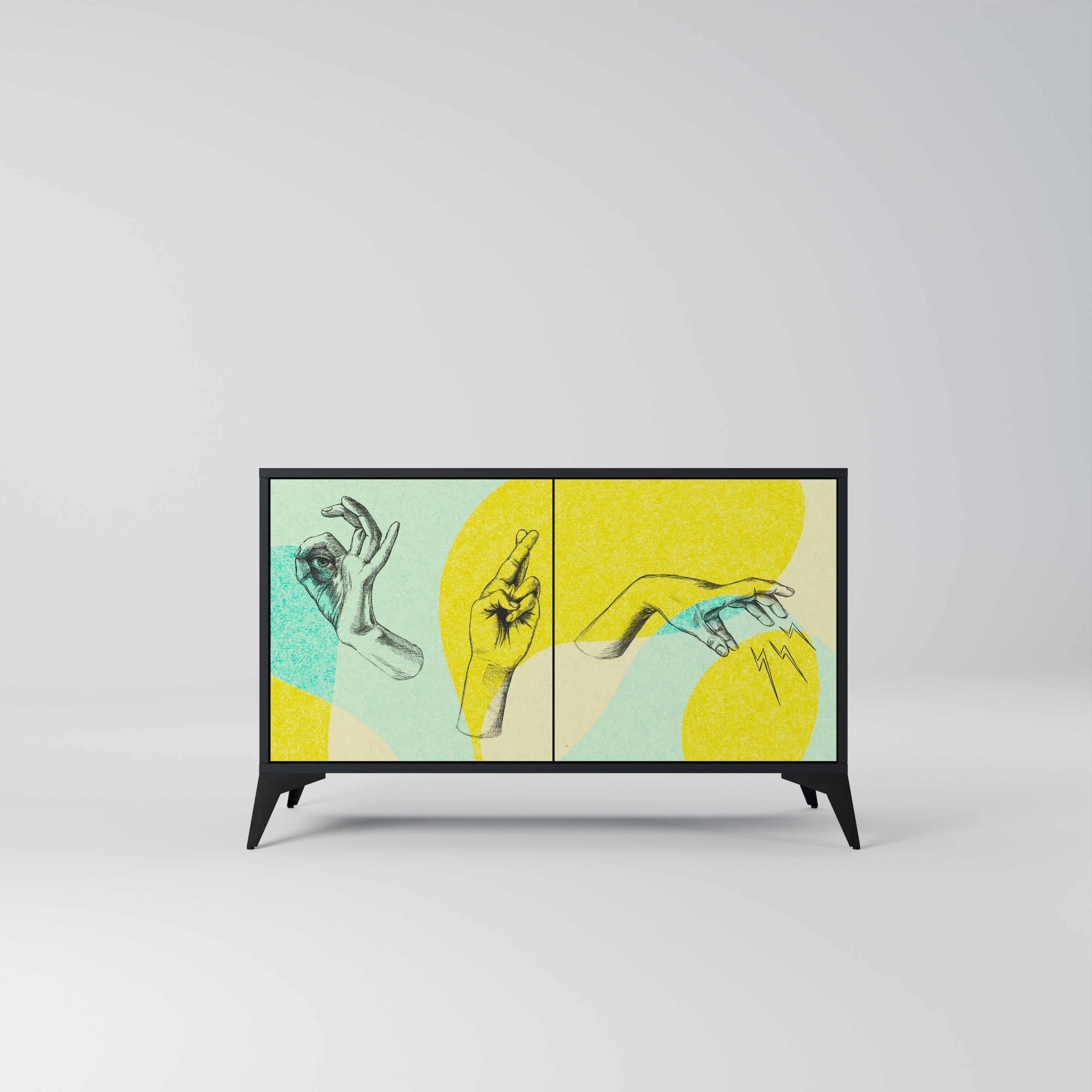 BODY LANGUAGE Sideboard mit 2 Türen in Schwarz