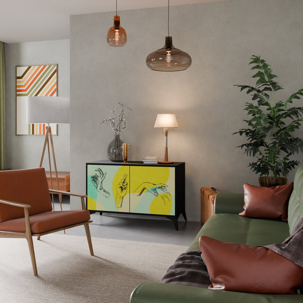 BODY LANGUAGE Sideboard mit 2 Türen in Schwarz