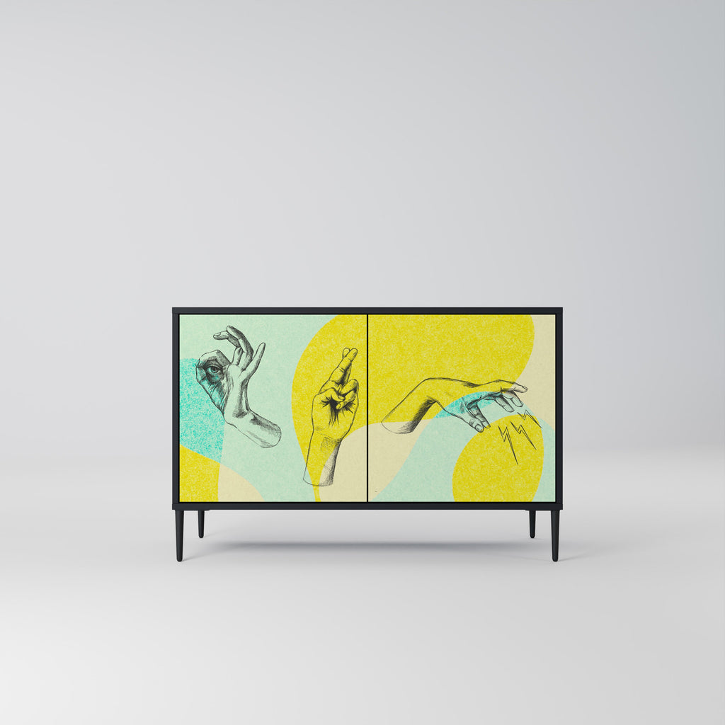 BODY LANGUAGE Sideboard mit 2 Türen in Schwarz