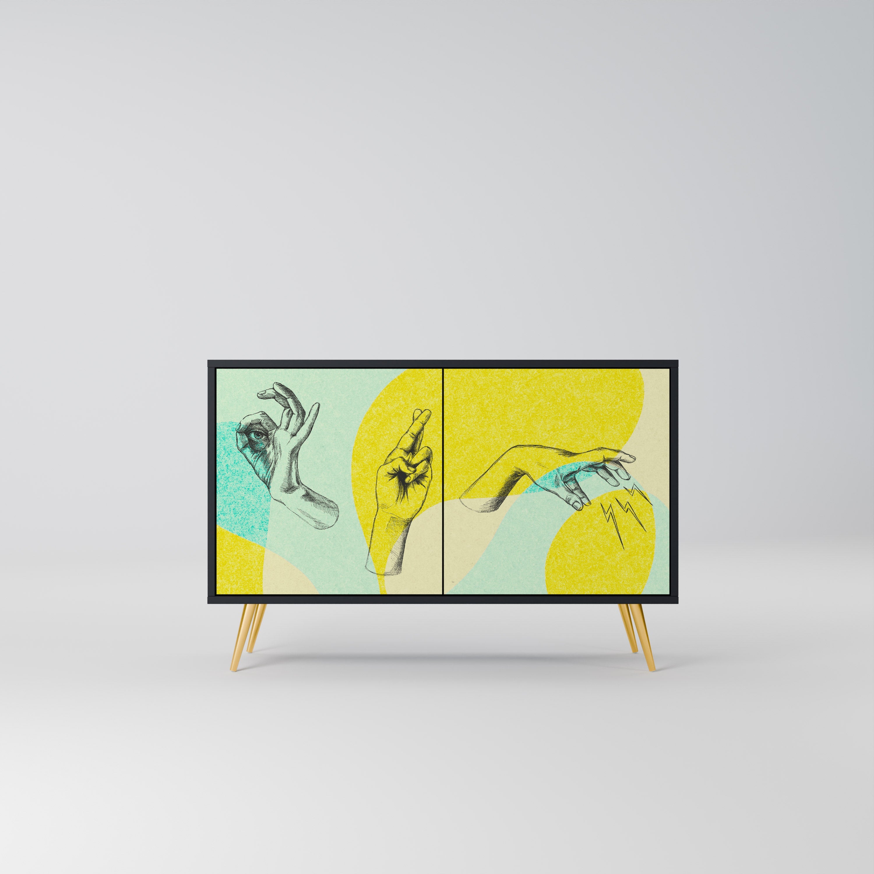 BODY LANGUAGE Sideboard mit 2 Türen in Schwarz