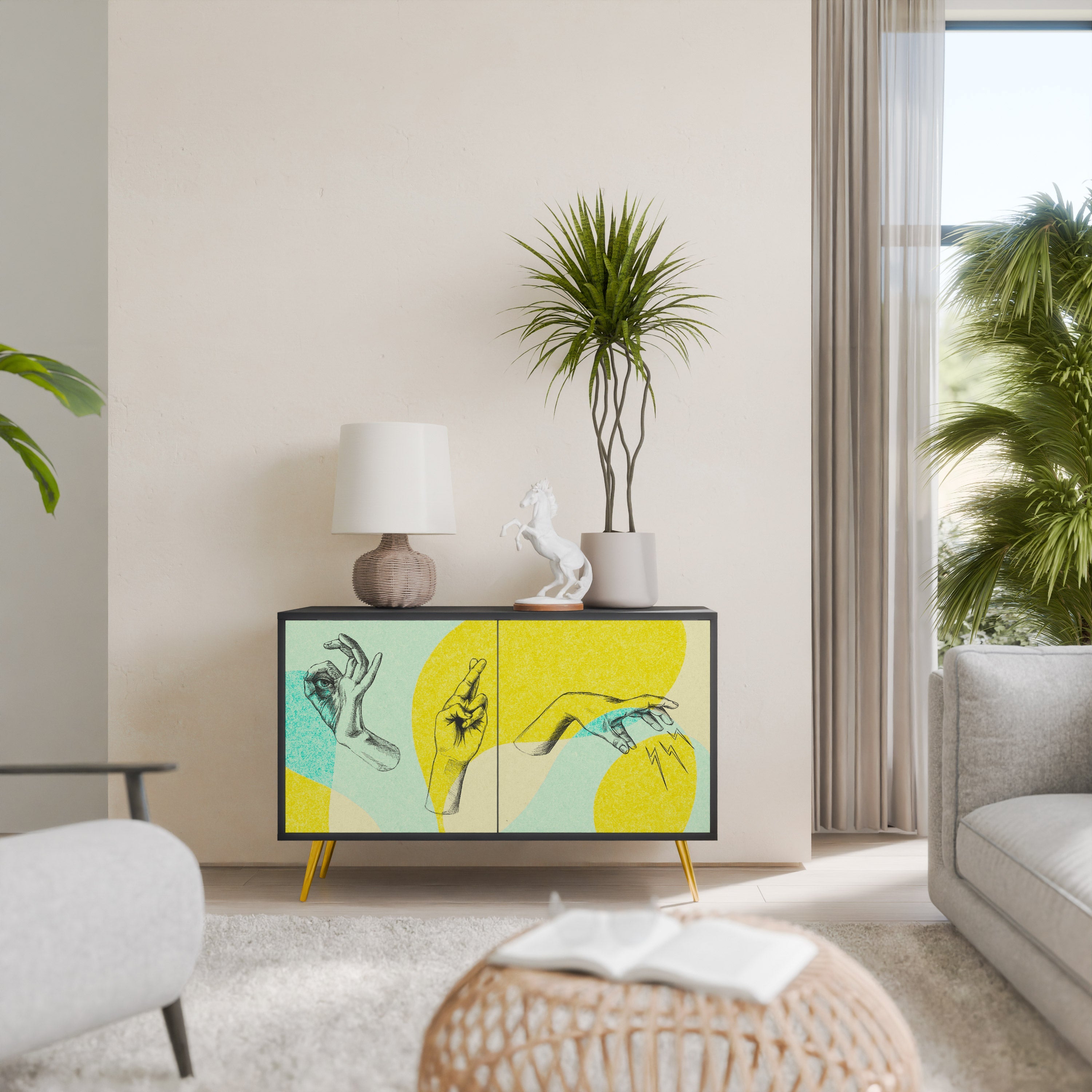 BODY LANGUAGE Sideboard mit 2 Türen in Schwarz