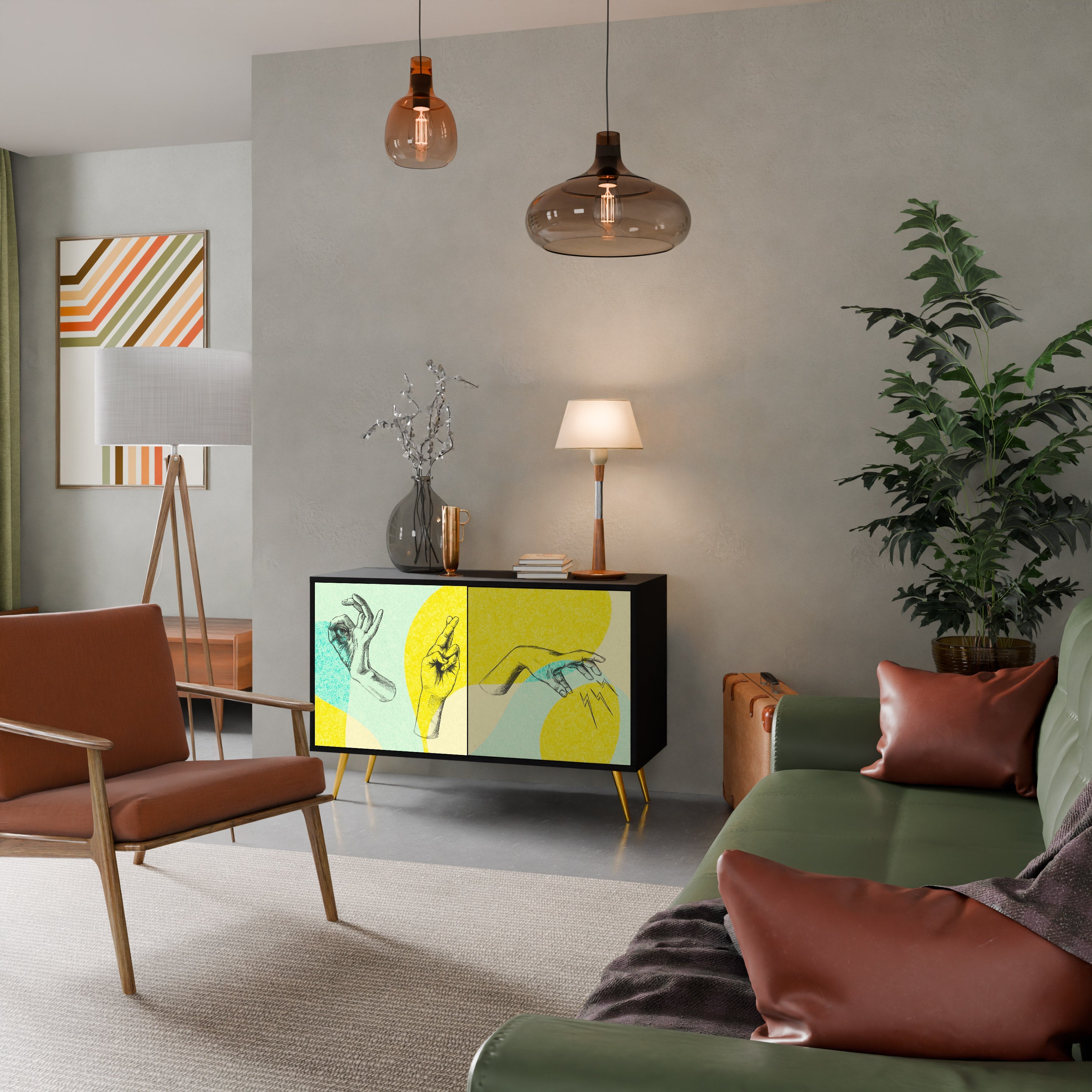 BODY LANGUAGE Sideboard mit 2 Türen in Schwarz