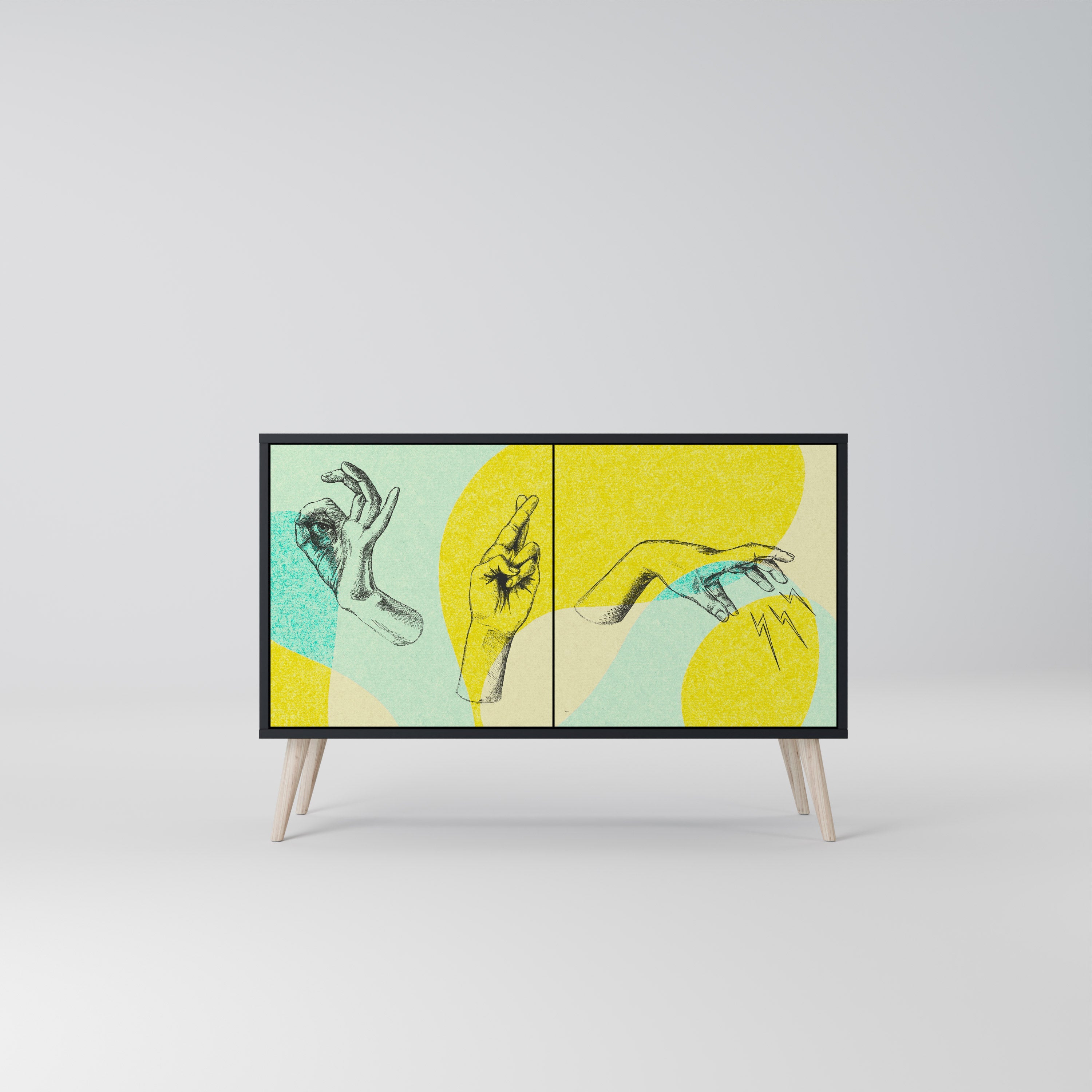 BODY LANGUAGE Sideboard mit 2 Türen in Schwarz