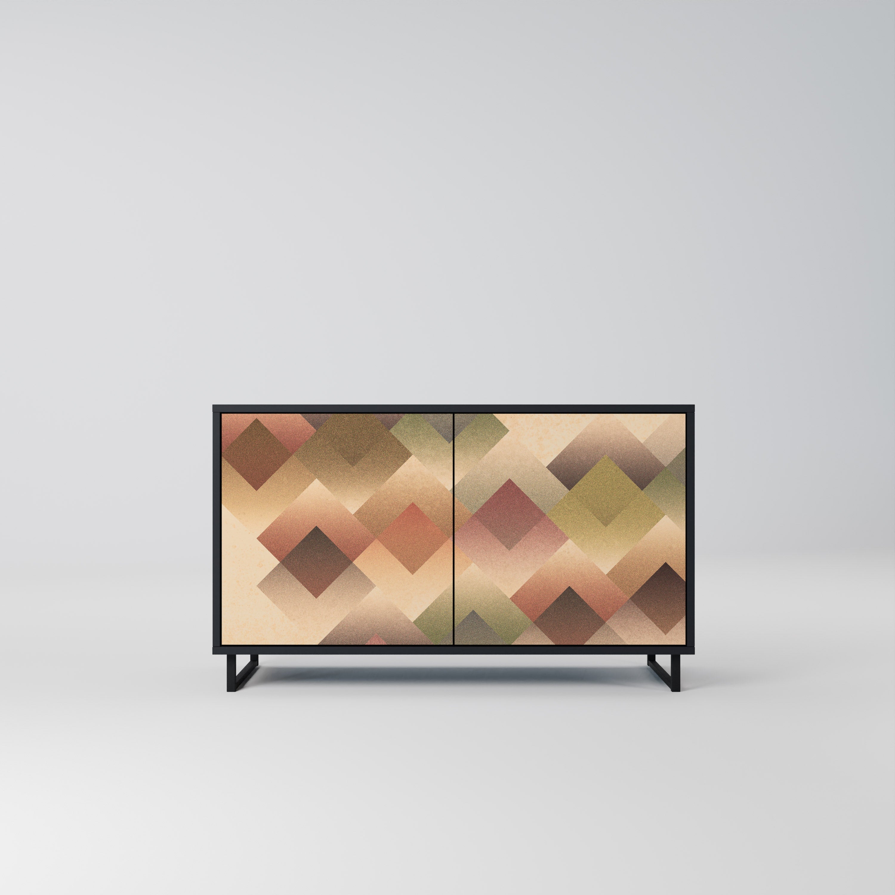 GEOMETRIC FUSION Sideboard mit 2 Türen in Schwarz
