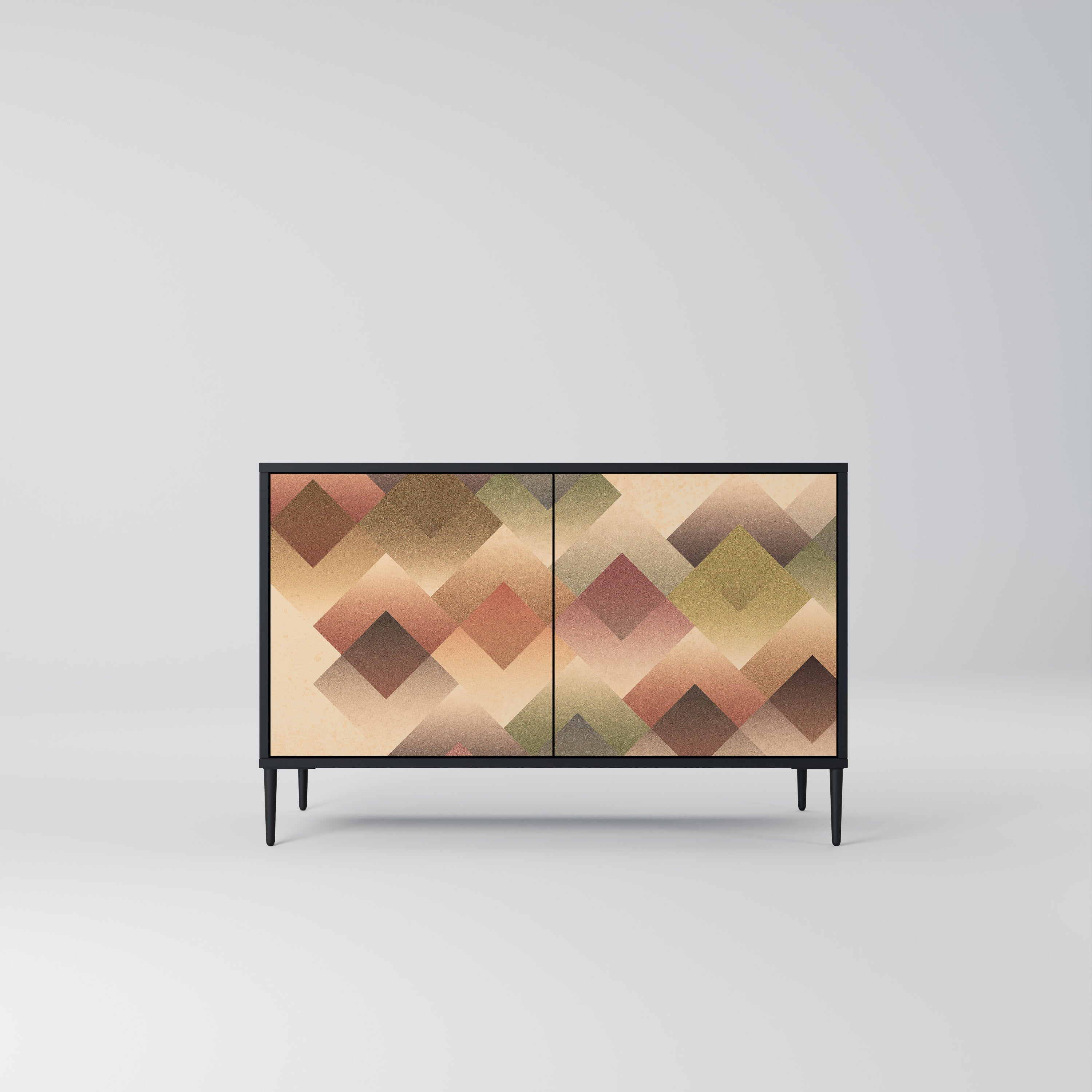 GEOMETRIC FUSION Sideboard mit 2 Türen in Schwarz