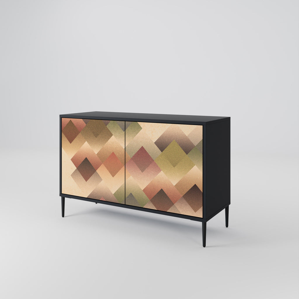 GEOMETRIC FUSION Sideboard mit 2 Türen in Schwarz