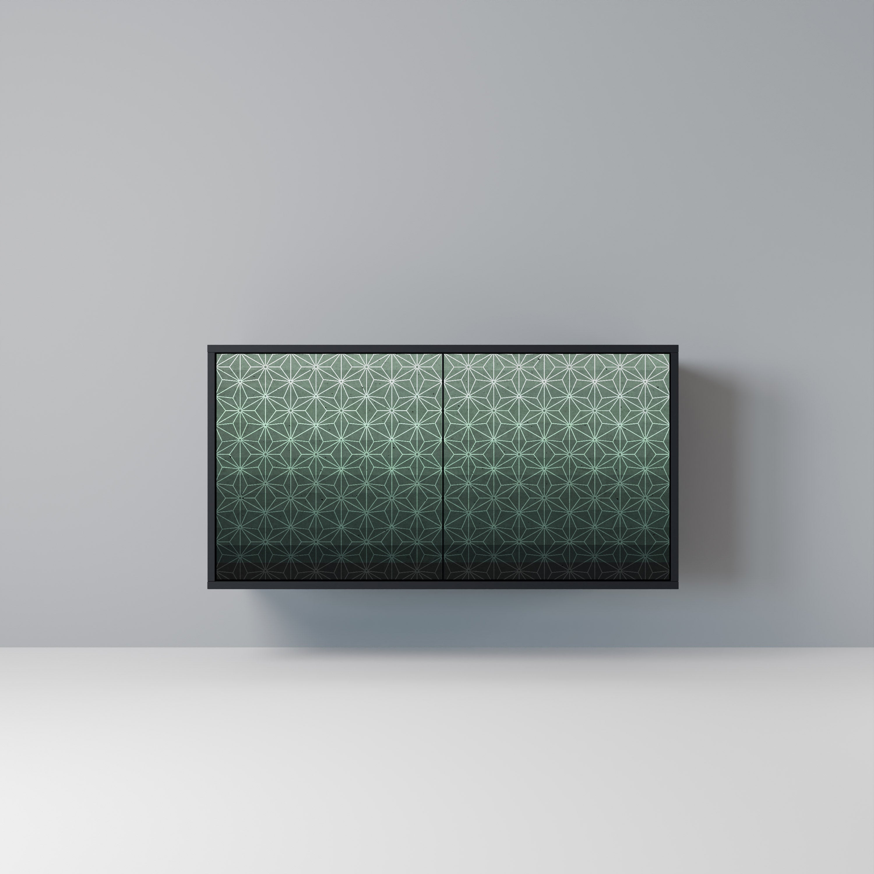 ORNAMENTAL GLIMMER Sideboard mit 2 Türen in Schwarz