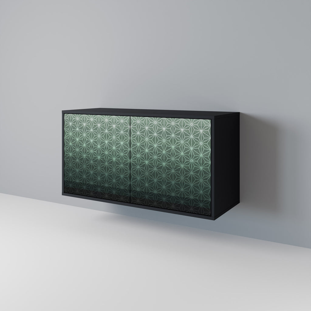 ORNAMENTAL GLIMMER Sideboard mit 2 Türen in Schwarz