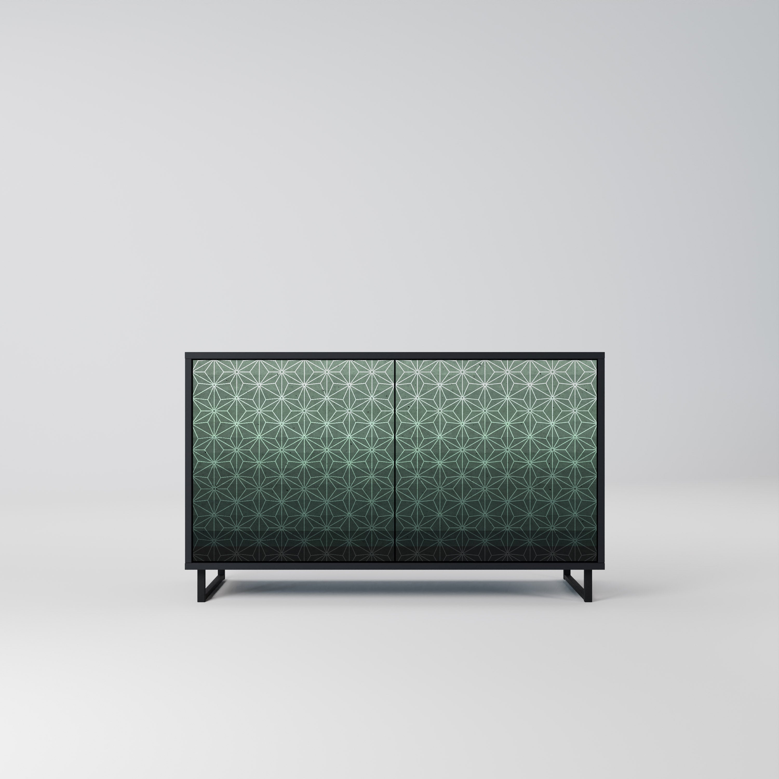 ORNAMENTAL GLIMMER Sideboard mit 2 Türen in Schwarz