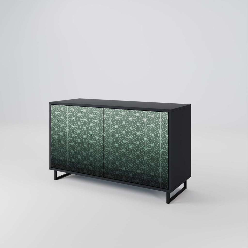 ORNAMENTAL GLIMMER Sideboard mit 2 Türen in Schwarz