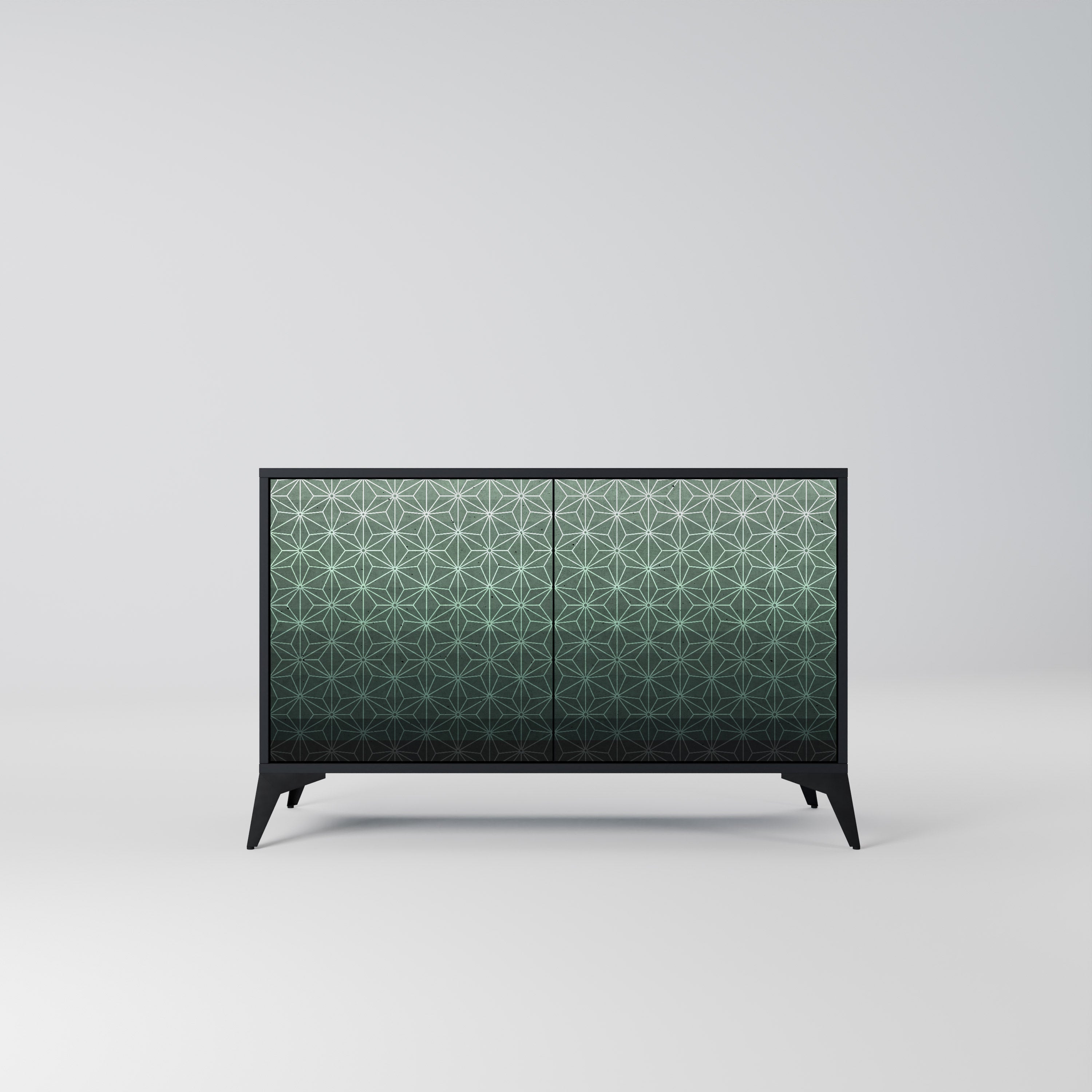 ORNAMENTAL GLIMMER Sideboard mit 2 Türen in Schwarz