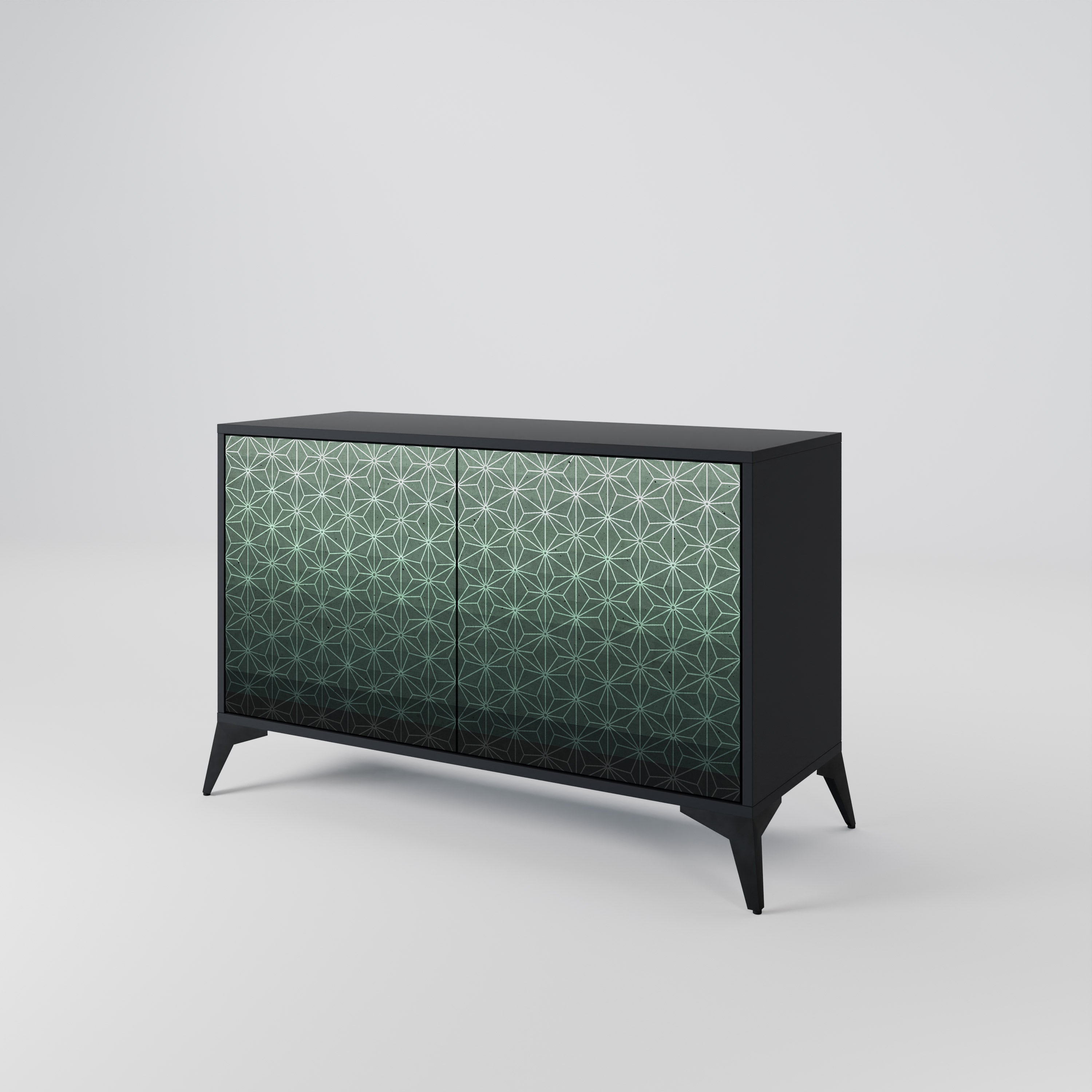 ORNAMENTAL GLIMMER Sideboard mit 2 Türen in Schwarz