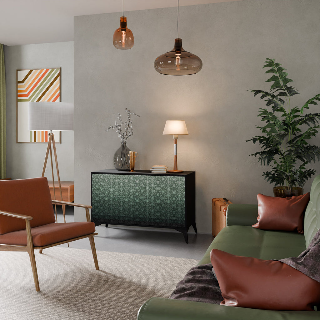 ORNAMENTAL GLIMMER Sideboard mit 2 Türen in Schwarz