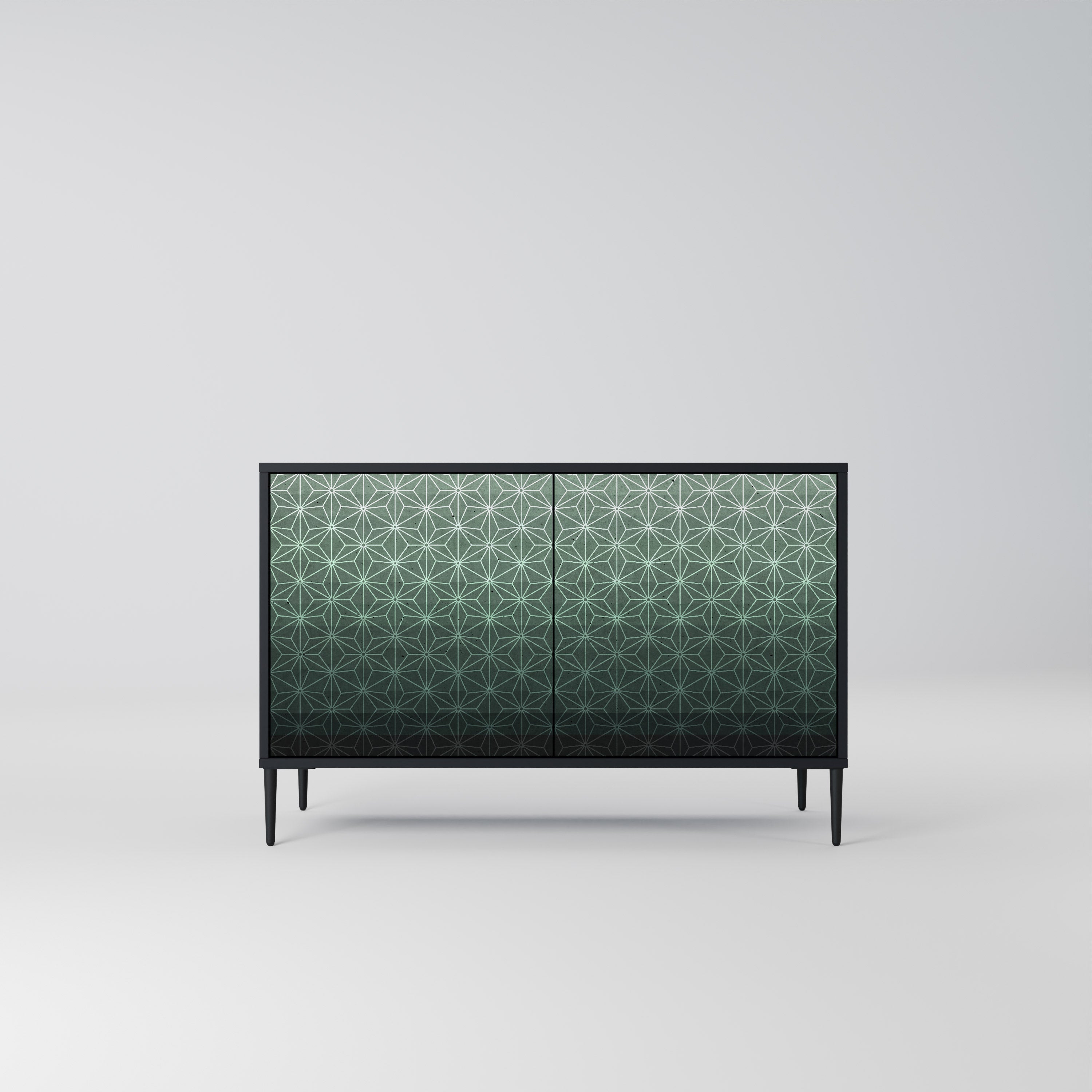 ORNAMENTAL GLIMMER Sideboard mit 2 Türen in Schwarz