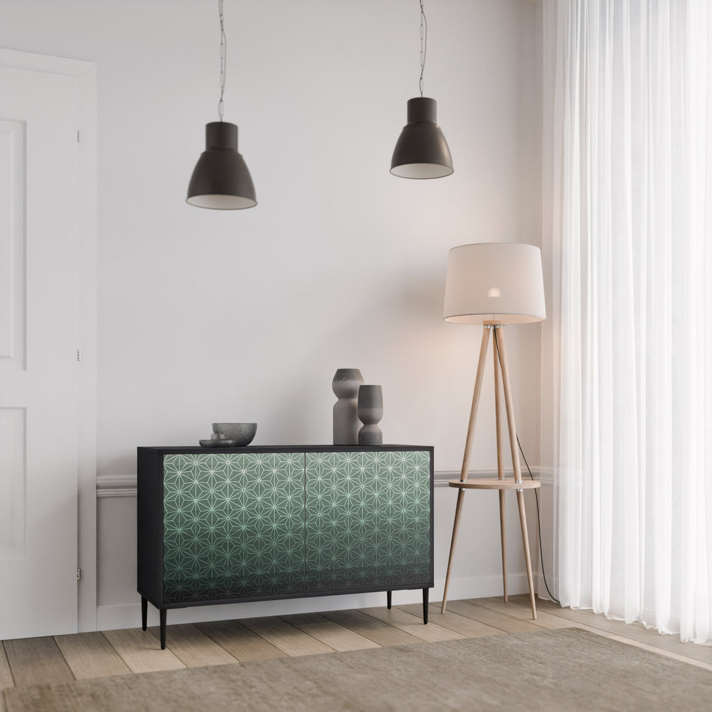 ORNAMENTAL GLIMMER Sideboard mit 2 Türen in Schwarz