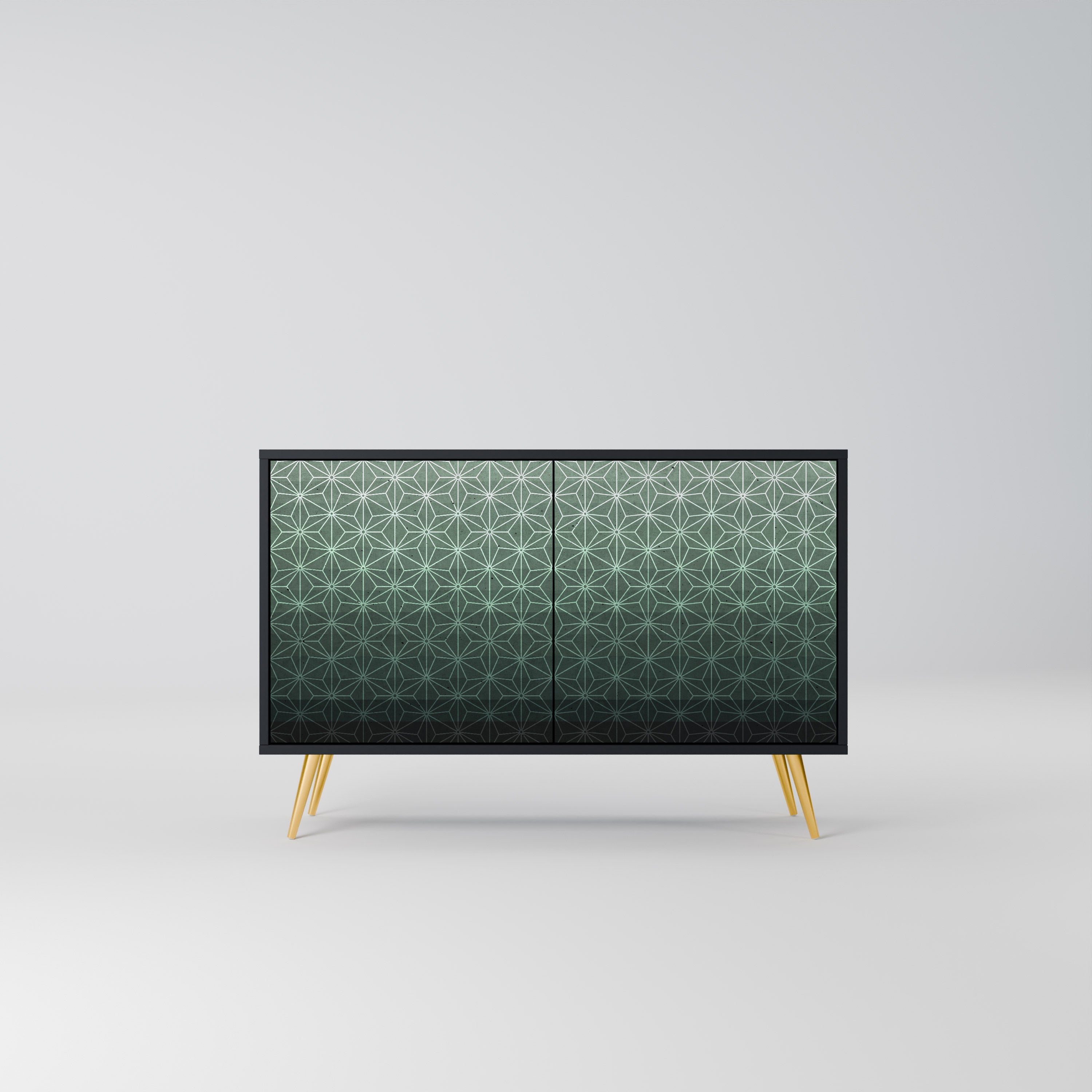 ORNAMENTAL GLIMMER Sideboard mit 2 Türen in Schwarz