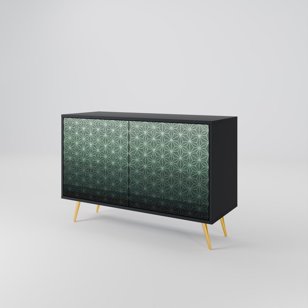 ORNAMENTAL GLIMMER Sideboard mit 2 Türen in Schwarz