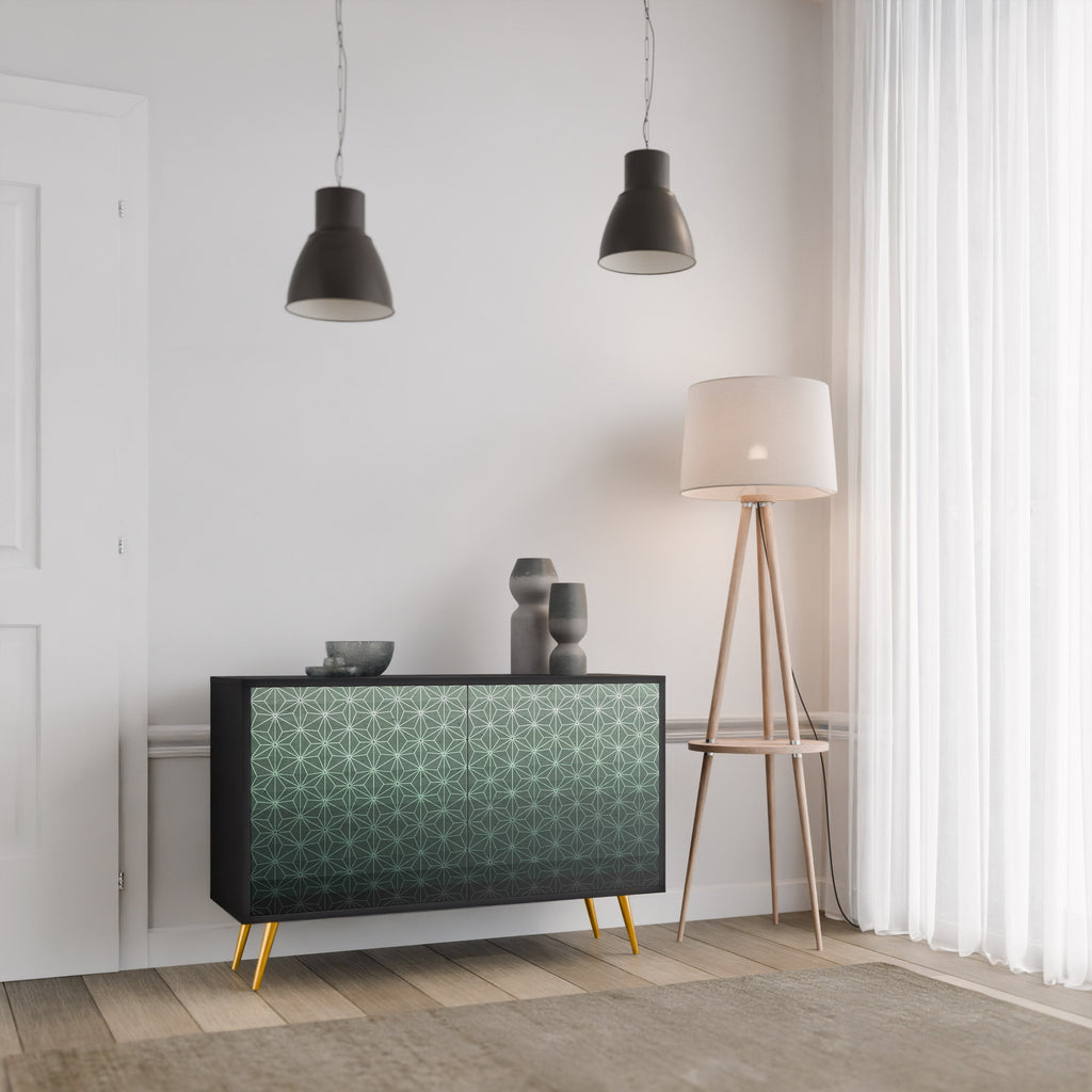 ORNAMENTAL GLIMMER Sideboard mit 2 Türen in Schwarz