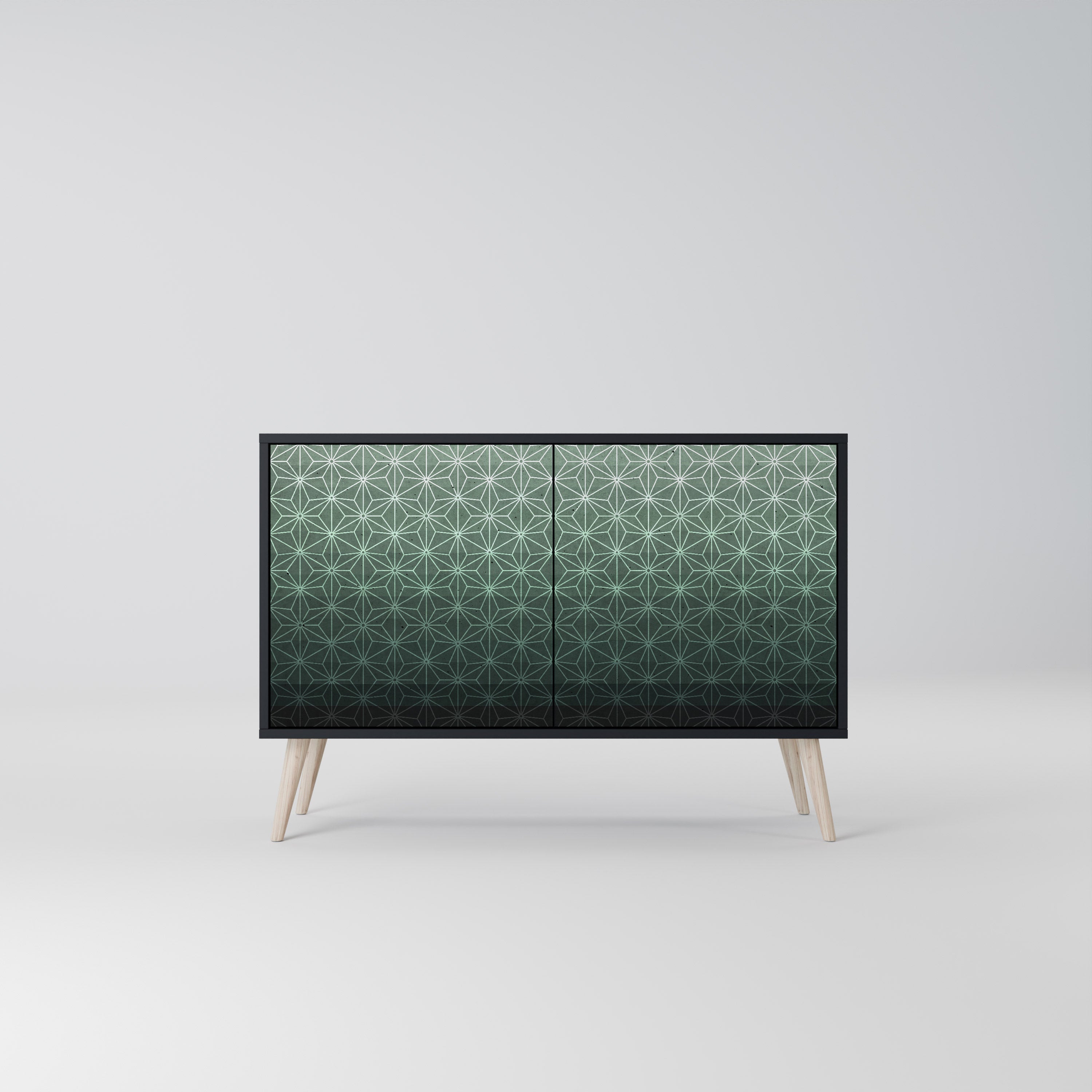 ORNAMENTAL GLIMMER Sideboard mit 2 Türen in Schwarz