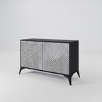 CONCRETE ZIG ZAG Sideboard mit 2 Türen in Schwarz