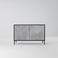 CONCRETE ZIG ZAG Sideboard mit 2 Türen in Schwarz