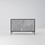 CONCRETE ZIG ZAG Sideboard mit 2 Türen in Schwarz