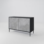 CONCRETE ZIG ZAG Sideboard mit 2 Türen in Schwarz