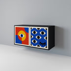 GEOMETRIC EYES Sideboard mit 2 Türen in Schwarz