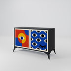 GEOMETRIC EYES Sideboard mit 2 Türen in Schwarz