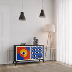 GEOMETRIC EYES Sideboard mit 2 Türen in Schwarz