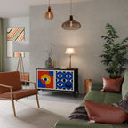 GEOMETRIC EYES Sideboard mit 2 Türen in Schwarz