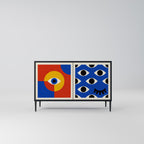 GEOMETRIC EYES Sideboard mit 2 Türen in Schwarz