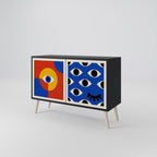 GEOMETRIC EYES Sideboard mit 2 Türen in Schwarz