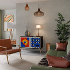 GEOMETRIC EYES Sideboard mit 2 Türen in Schwarz