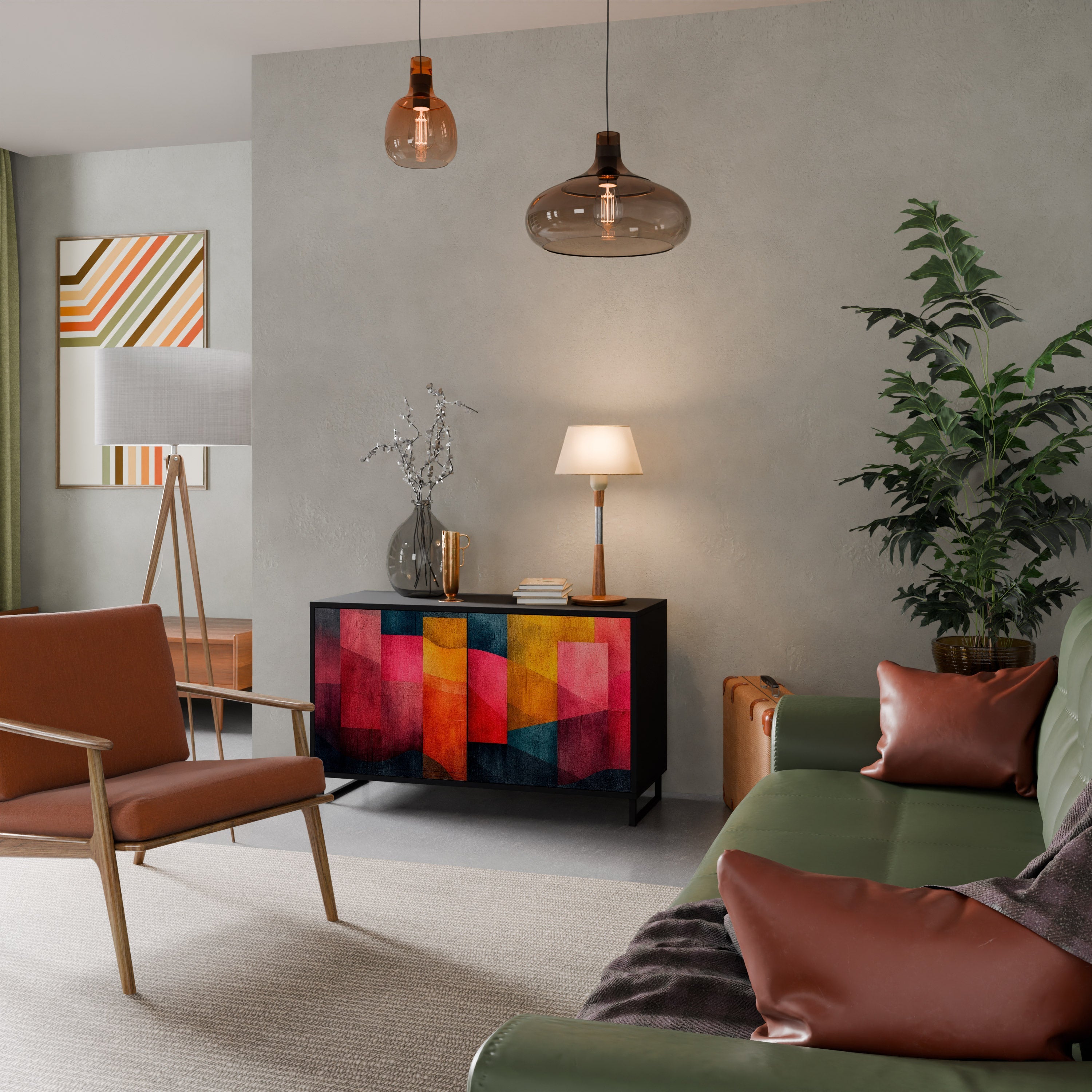 COLORFUL SOUNDS Sideboard mit 2 Türen in Schwarz