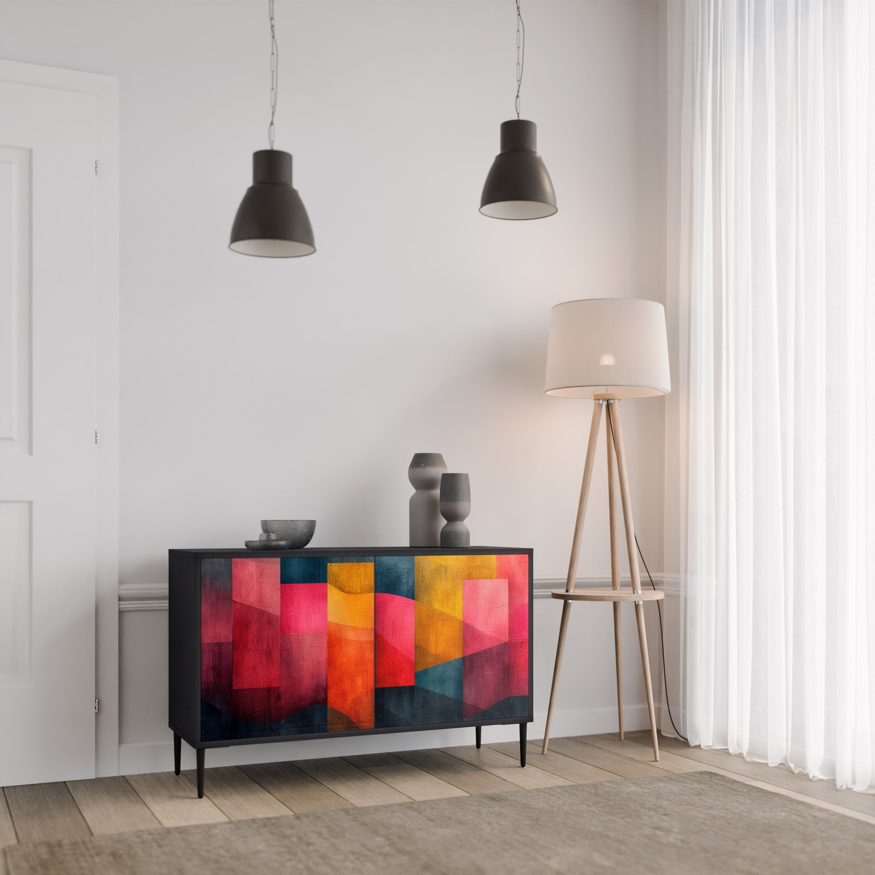 COLORFUL SOUNDS Sideboard mit 2 Türen in Schwarz