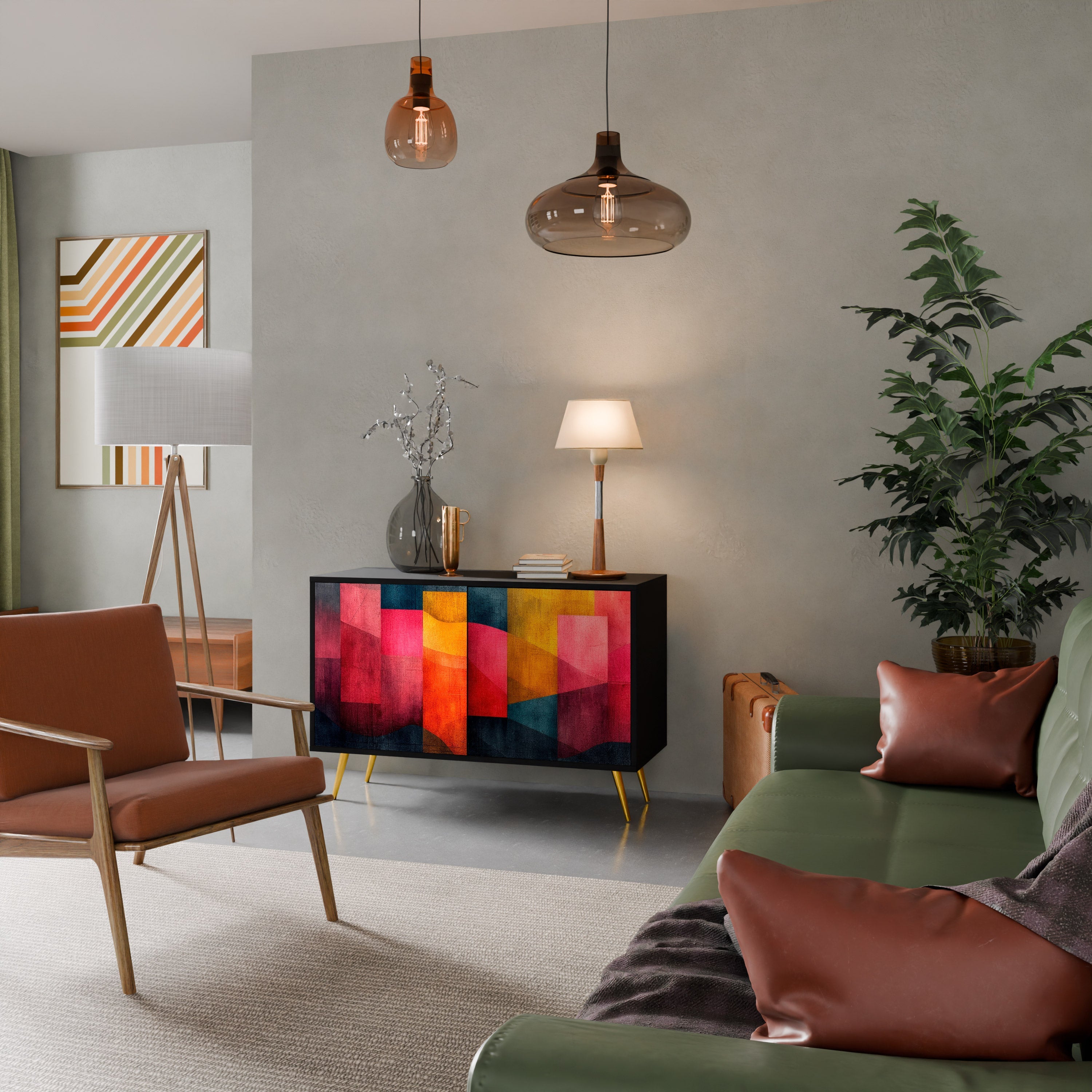 COLORFUL SOUNDS Sideboard mit 2 Türen in Schwarz