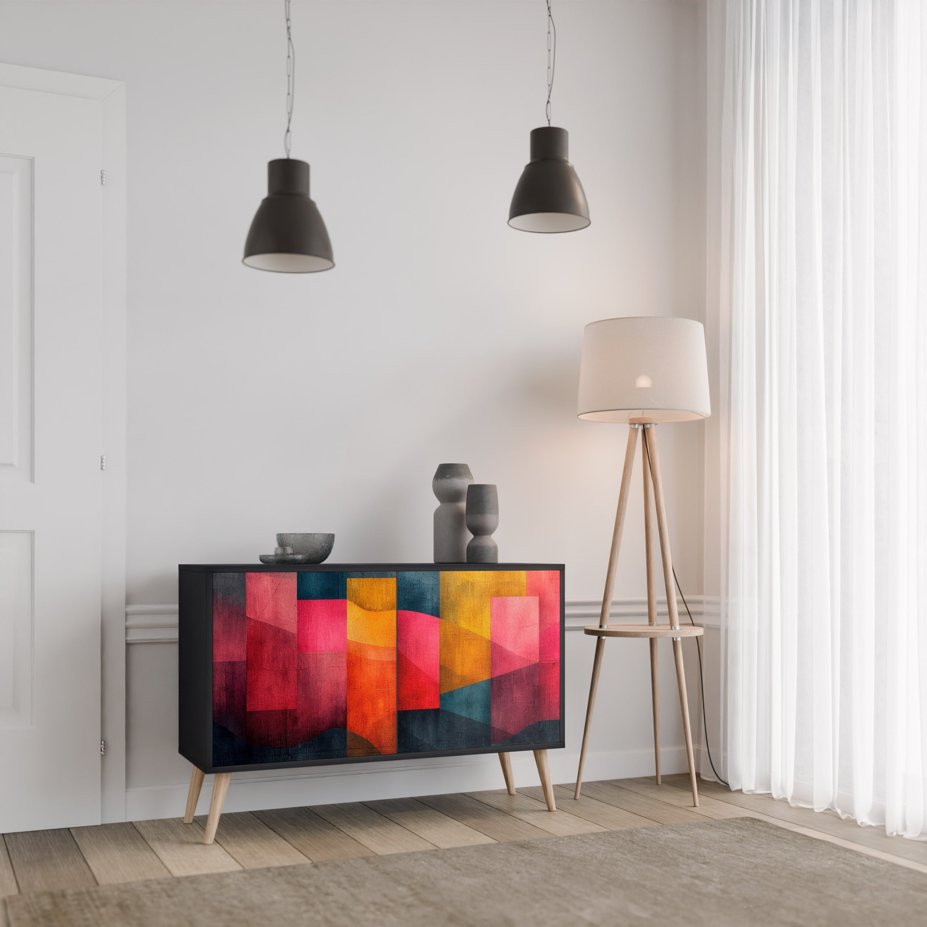 COLORFUL SOUNDS Sideboard mit 2 Türen in Schwarz