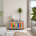 GEOMETRIC SHINE Sideboard mit 2 Türen in Schwarz