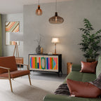 GEOMETRIC SHINE Sideboard mit 2 Türen in Schwarz